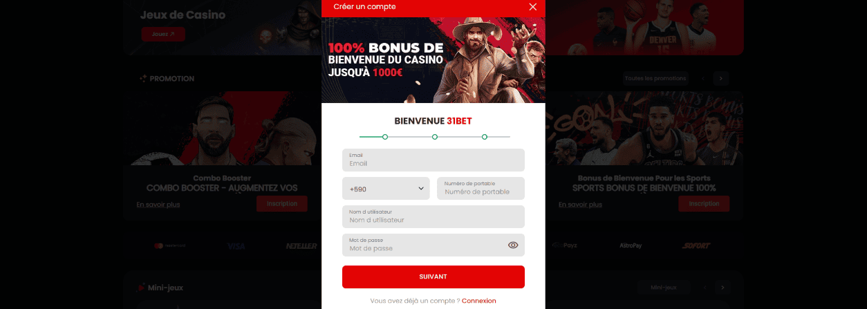 Registre en Casino 31Bet pour le Plaisir et Gagnez des Fonds Online