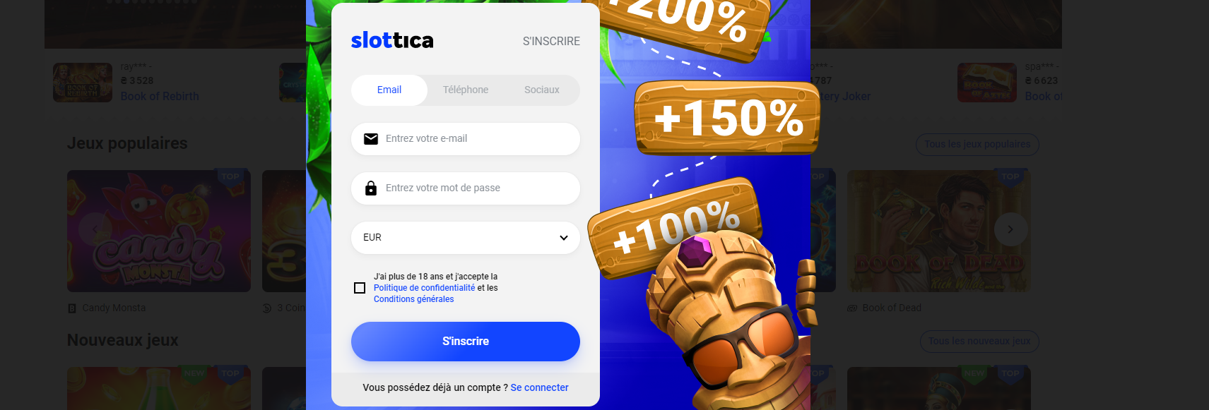 Slottica en ligne casino mon compte 