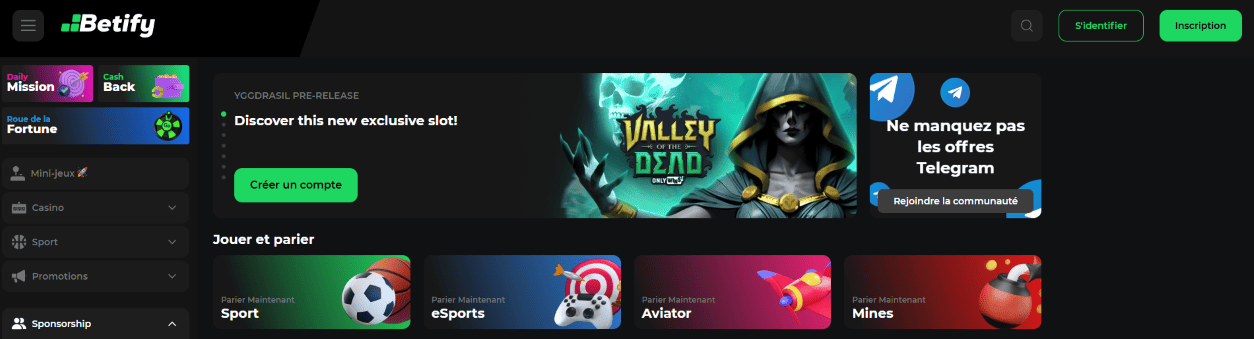 Connexion et Inscription à Casino Betify en ligne - Avis Détaillé de la Plate-forme
