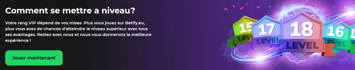 Web Betify pour les Joueurs Français - Profitez de Divers Codes Promo et d'un Programme de Fidélité VIP