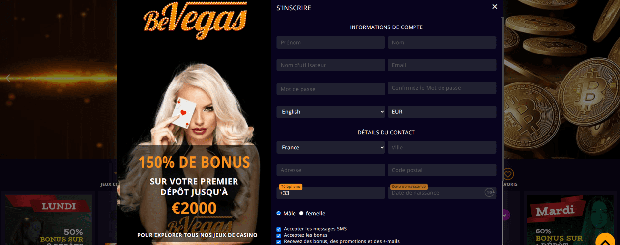 Registre en CasinoBeVegas pour les Joueurs Français Aujourd'hui