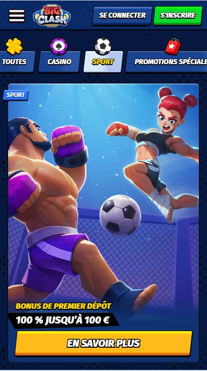 Profitez Bonuses sur les Paris Sportifs au Casino BigClash en Ligne