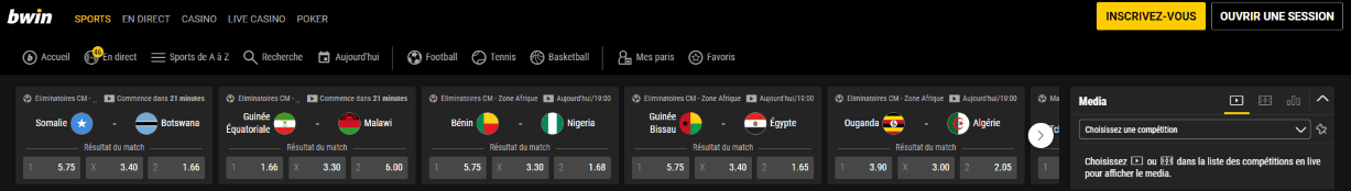 Parier sur des Événements Sportifs au Casino en Ligne BWin