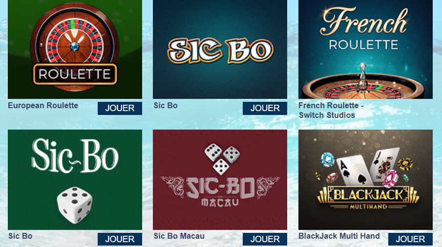 CasinoBlu traditionnelle jeux de cartes en ligne