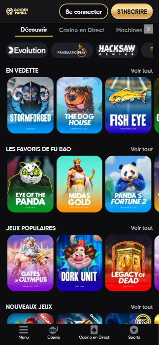 Essayer de Jouer de Top Machines à Sous sur Casino Golden Panda France