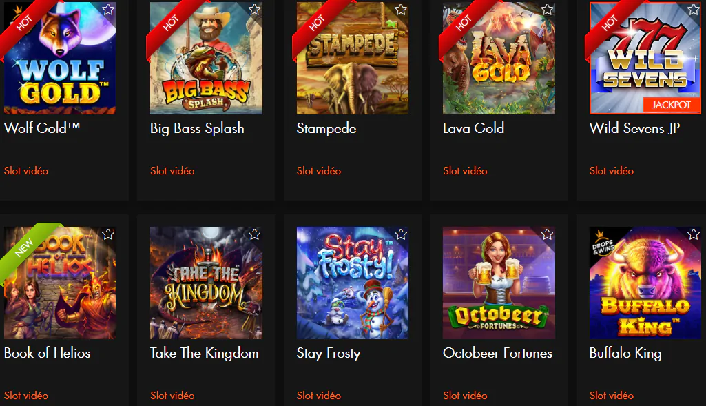 Avis de Machines à sous fruits classiques, jeux progressifs au Hermes-Casino FR