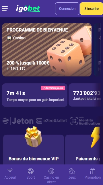 Obtenir le Top Bonus sans Dépôt au IgoBetCasino pour Jouer