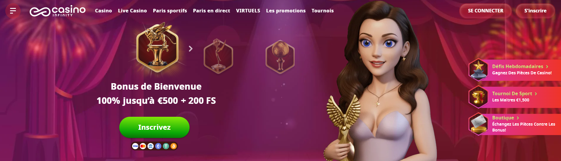 Obtenir no Deposit Bonus Après l'Inscription sur Casino-Infinity