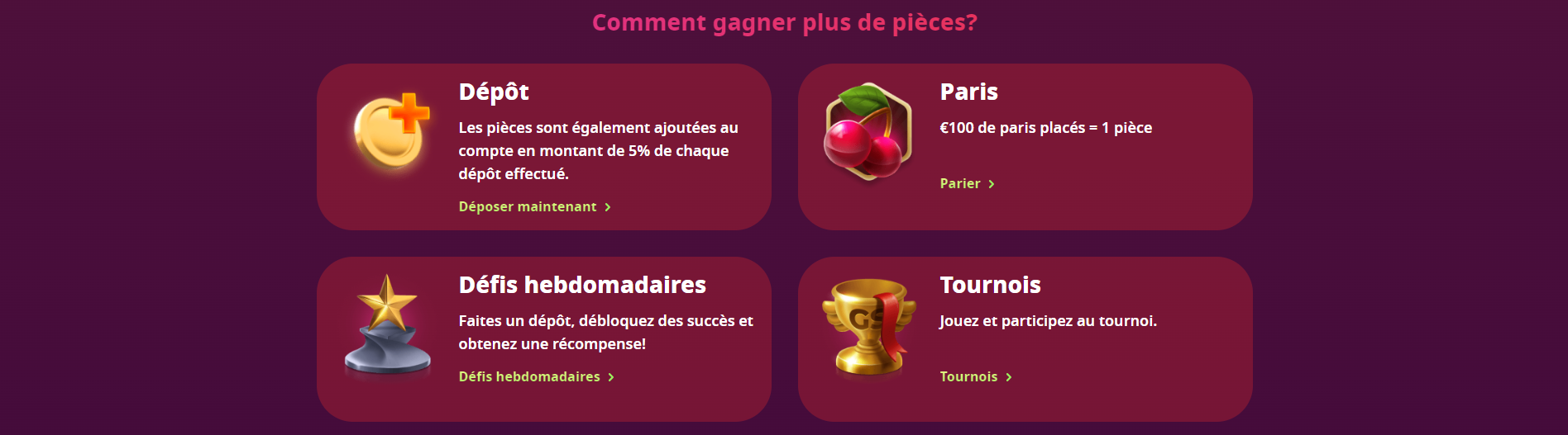 VIP Programme de Fidélité sur Infinity Casino FR