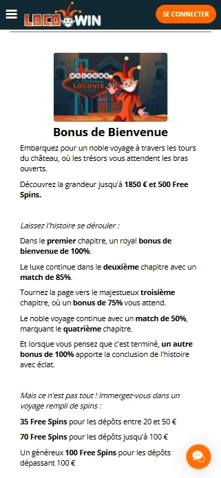 Profitez Bonus sans Dépôt en Casino-LocoWin et Gagner Gros