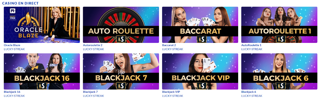 TreasureLucky Casino Croupier en Direct Jeux en Ligne FR