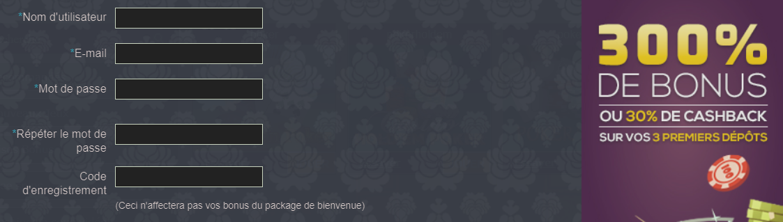 Connexion au casino Mr James français