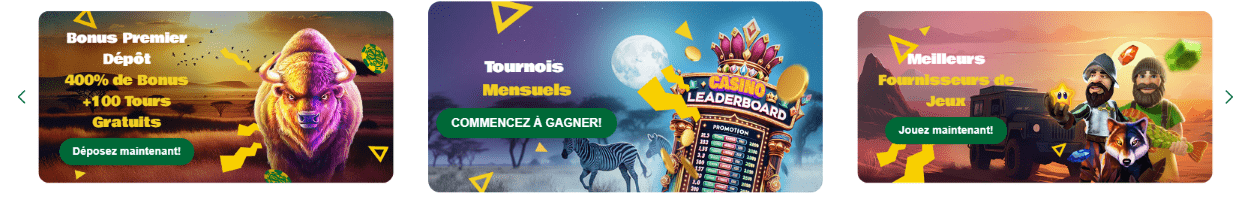 SavannaCasino sur Internet avec Top Bonus sans Dépôt et Autres Promos et Offres