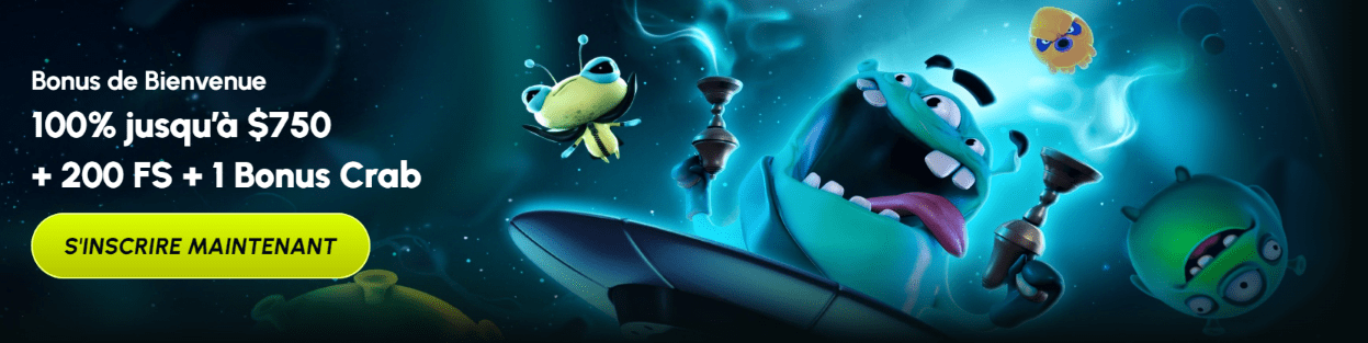 Casino SlotExo Bonus de Bienvenue 100% jusqu’à $750 + 200 FS + 1 Bonus Crab
