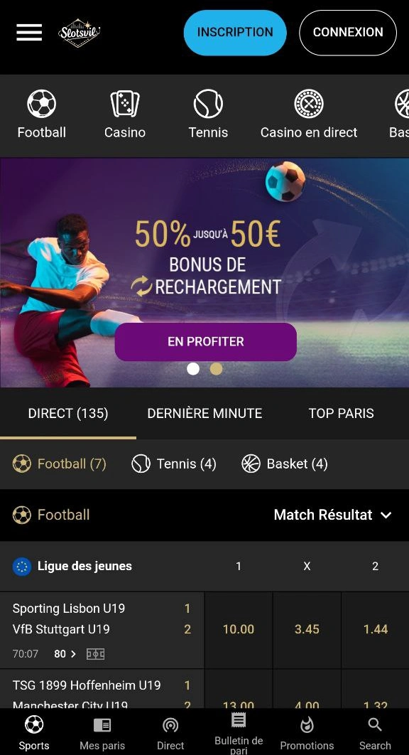 Des Paris Sportifs Équitables au SlotsVilCasino sur Internet