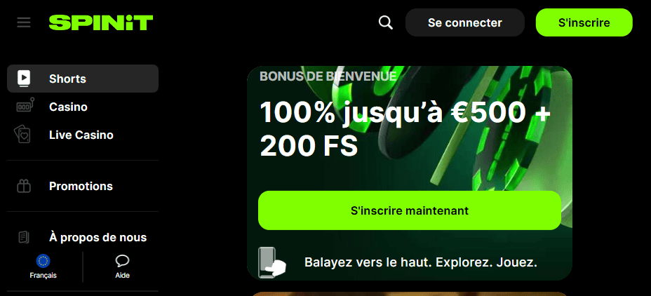 Obtenir Bonus Sans Dépôt en Casino en Ligne Spinit