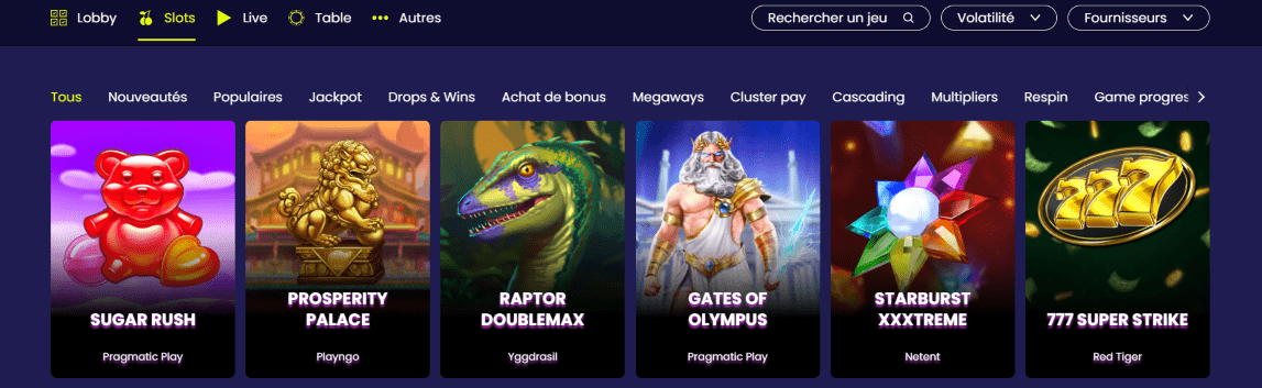 Machines à Sous Jeux au Together Casino FR