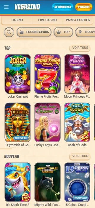 Essayer de Jouer VegasinoCasino avec le Plus Populaires Machines à Sous