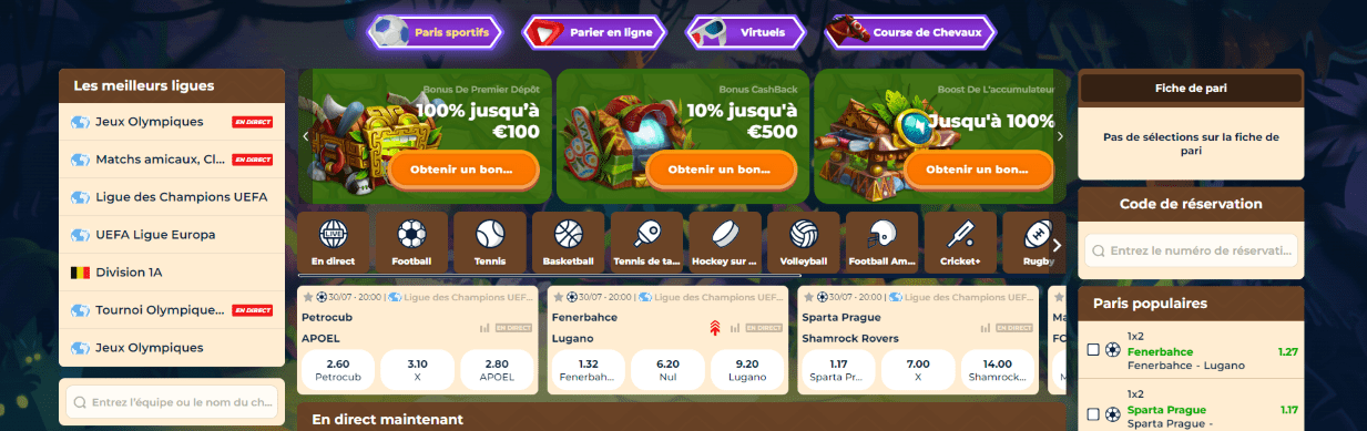 Parions sur le Sport au Wazamba com Casino Fiable