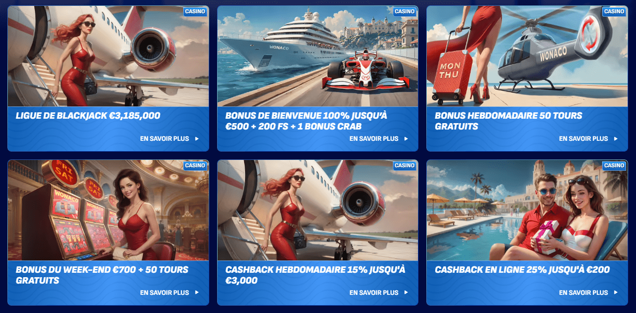 Le Meilleur Wonaco-Casino Bonuses en France